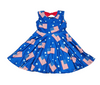 Flag Bow Back Milk Silk Twirl Dress - Great Lakes Kids Apparel LLC