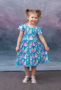 Magical Unicorn Treats Milk Silk Flutter Dress - Great Lakes Kids Apparel LLC