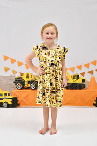 Construction Milk Silk Flutter Dress - Great Lakes Kids Apparel LLC