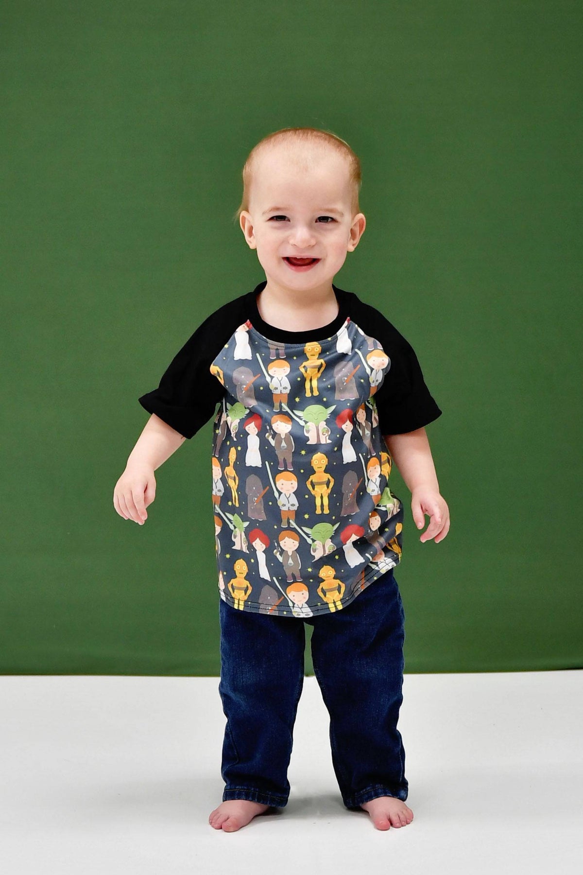 Space Wars Milk Silk Raglan - Great Lakes Kids Apparel LLC