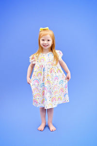 Bright Days Ahead Milk Silk Flutter Dress - Great Lakes Kids Apparel LLC