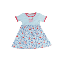 Christmas Flamingo Short Sleeve Milk Silk Dress - Great Lakes Kids Apparel LLC